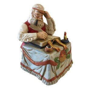Santa Figurine Music Box Plays You Better Watch Out Boys Girls Naughty Nice List